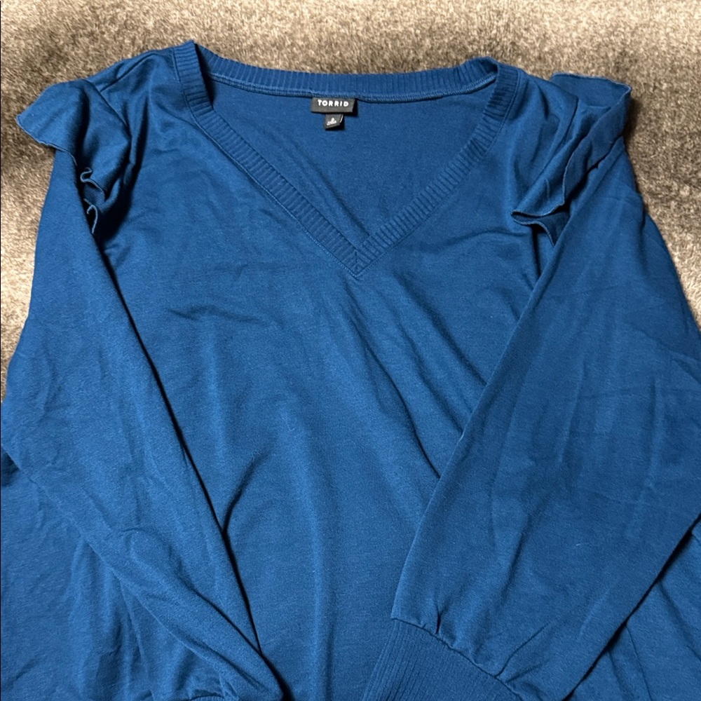 Torrid Deep Blue V-Neck Top